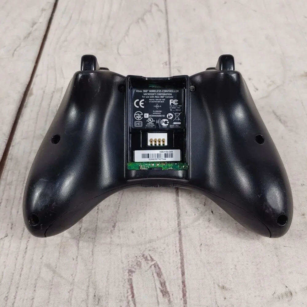 Microsoft Xbox 360 Wireless Controller - BLACK No Battery Cover - TESTED WORKING
